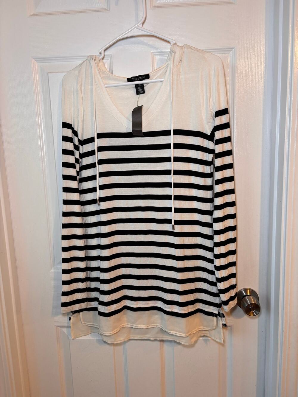 NWT White House Black Market Women’s Medium Striped Hooded Tunic Top